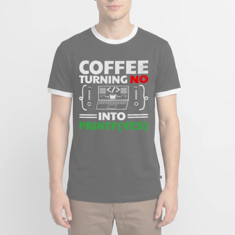 Café Codage Programmeur Codeur Développeur Nerd Coff T-shirt contrasté Homme