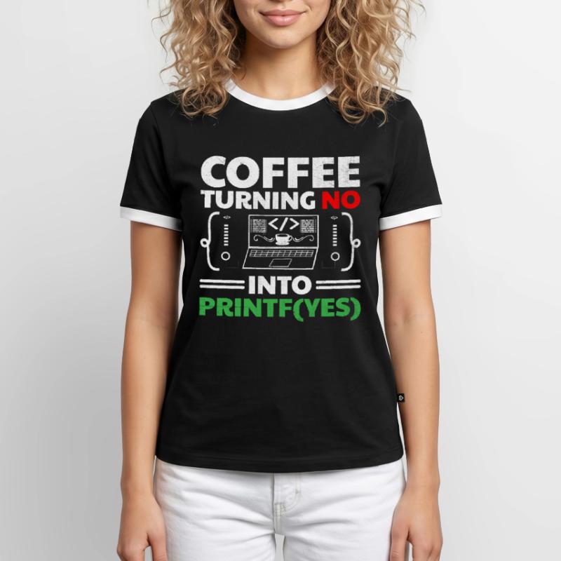 Café Codage Programmeur Codeur Développeur Nerd Coff T-shirt contrasté Homme