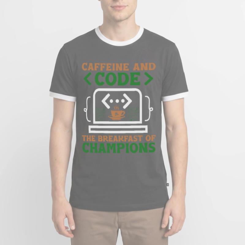 Café Codage Programmeur Codeur Développeur Nerd Coff T-shirt contrasté Homme