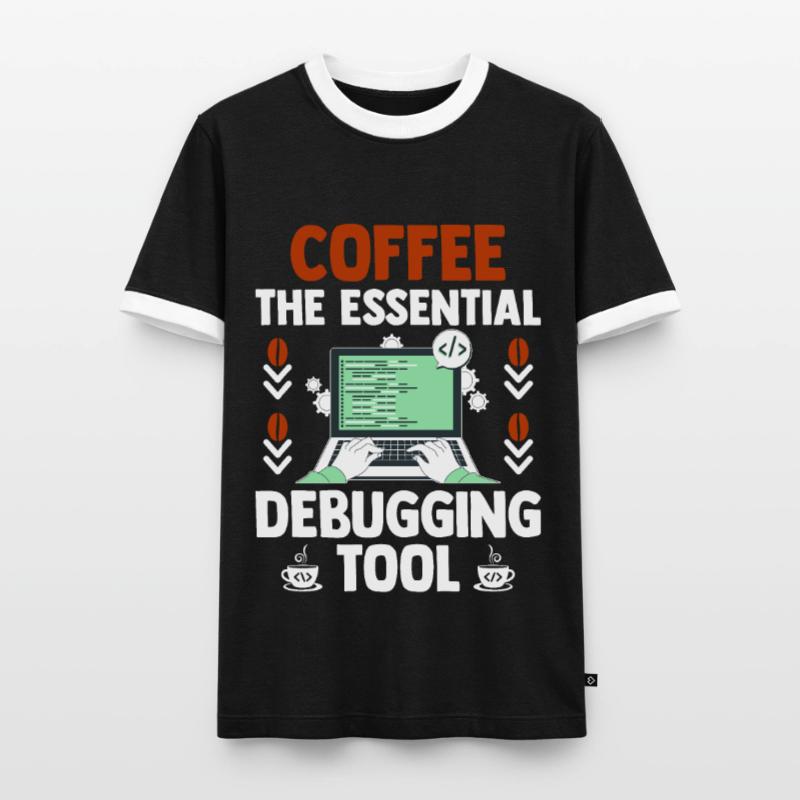 Café Codage Programmeur Codeur Développeur Nerd Coff T-shirt contrasté Homme