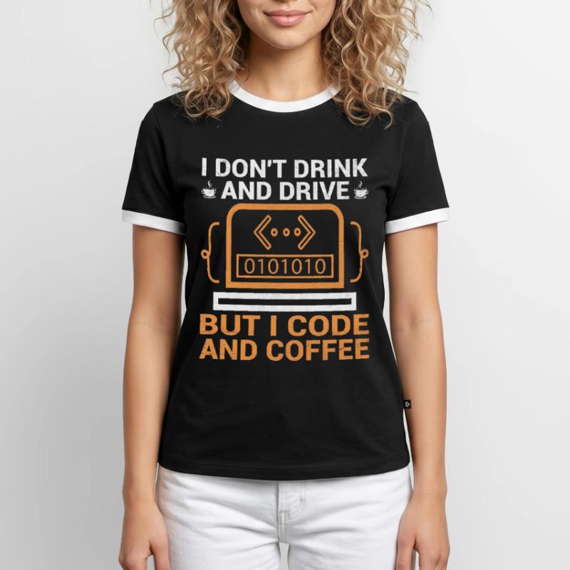 Café Codage Programmeur Codeur Développeur Nerd Coff T-shirt contrasté Homme