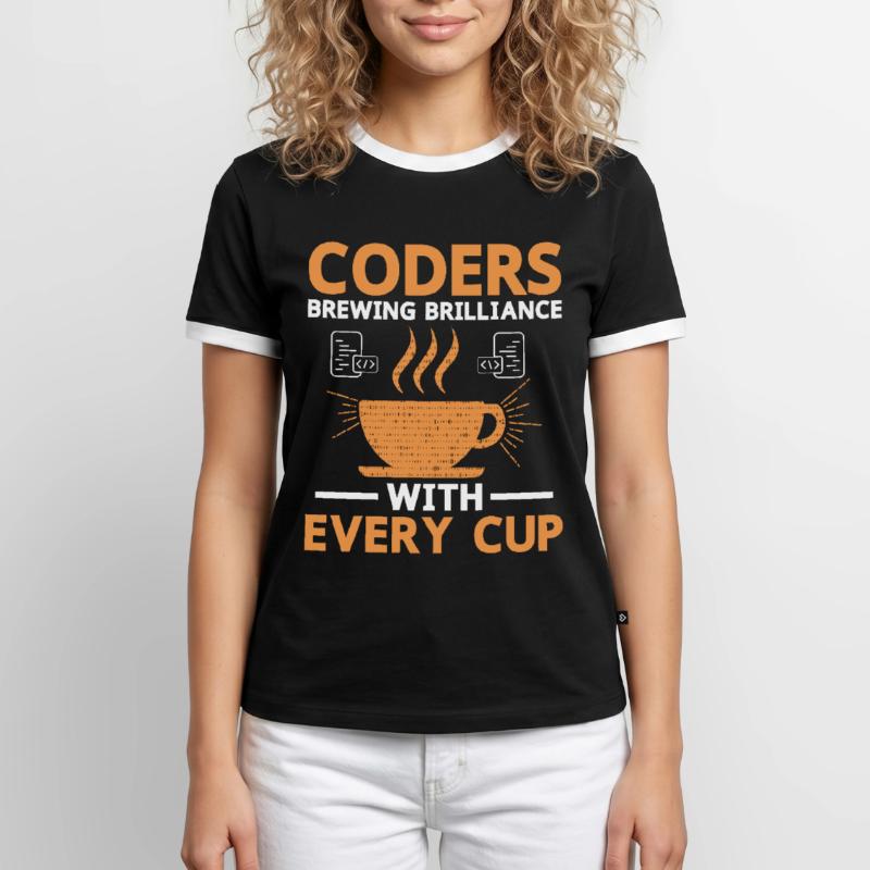 Coffee Coding Programmer Coder Developer Nerd Coff Men's Ringer Shirt