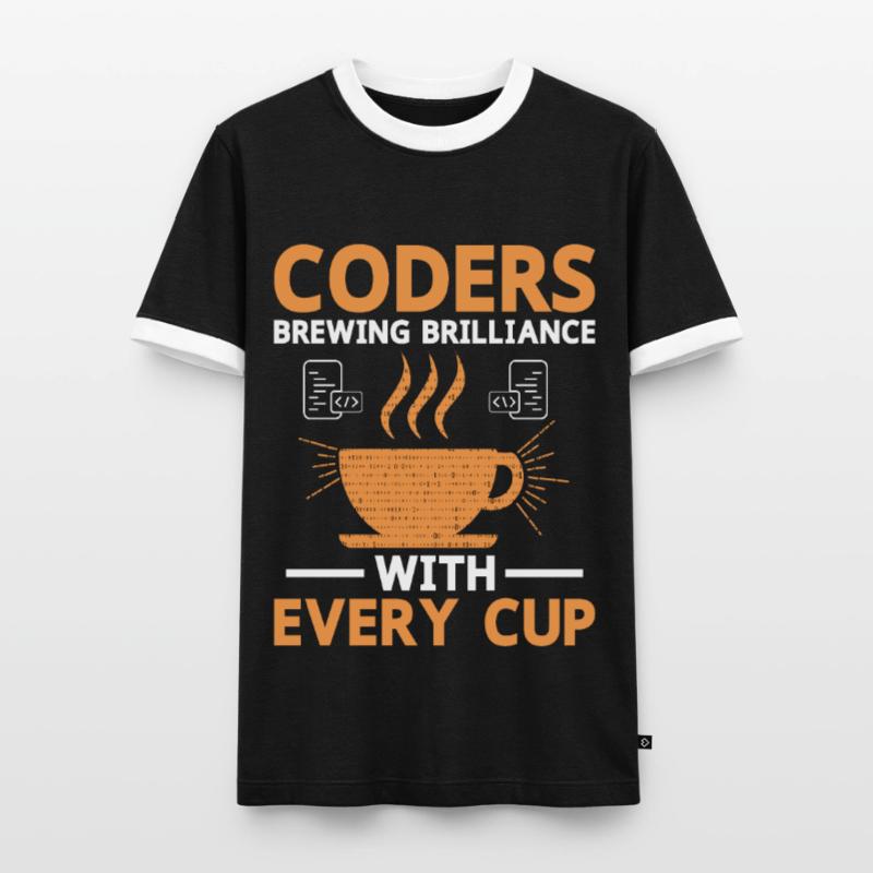 Coffee Coding Programmer Coder Developer Nerd Coff Men's Ringer Shirt