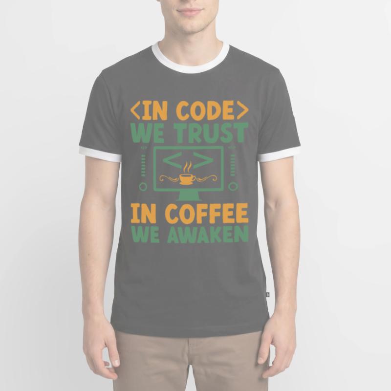 Café Codage Programmeur Codeur Développeur Nerd Coff T-shirt contrasté Homme