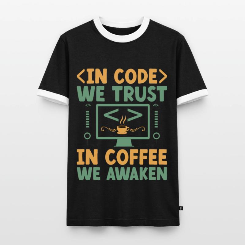 Café Codage Programmeur Codeur Développeur Nerd Coff T-shirt contrasté Homme