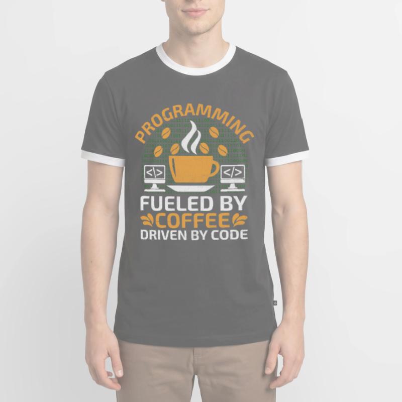 Café Codage Programmeur Codeur Développeur Nerd Coff T-shirt contrasté Homme