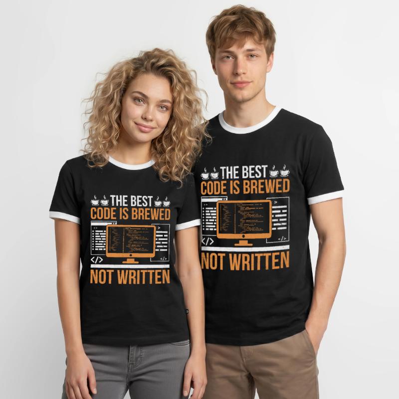 Coffee Coding Programmer Coder Developer Nerd Coff Men's Ringer Shirt