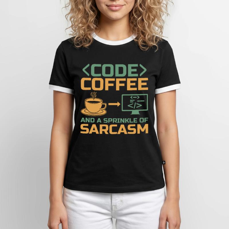 Coffee Coding Programmer Coder Developer Nerd Coff Men's Ringer Shirt