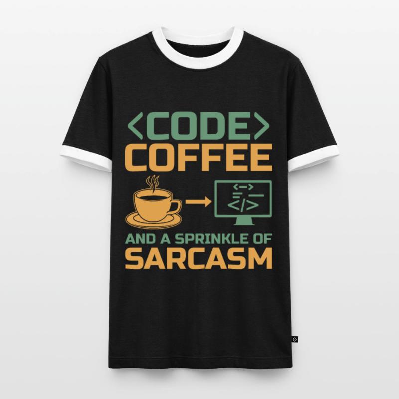 Coffee Coding Programmer Coder Developer Nerd Coff Men's Ringer Shirt