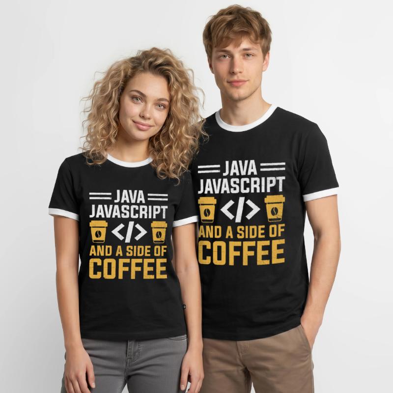 Café Codage Programmeur Codeur Développeur Nerd Coff T-shirt contrasté Homme