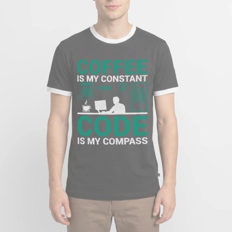 Café Codage Programmeur Codeur Développeur Nerd Coff T-shirt contrasté Homme