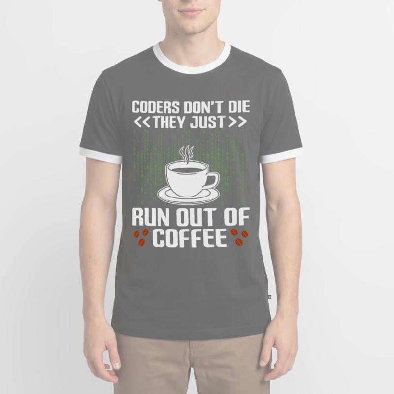 Coffee Coding Programmer Coder Developer Nerd Coff Men's Ringer Shirt