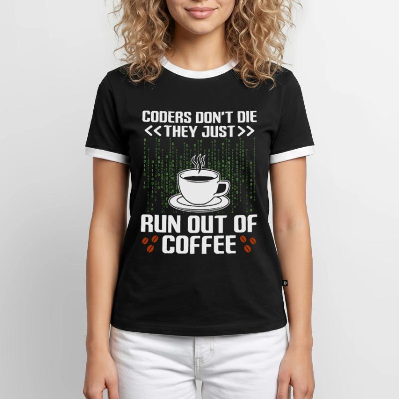 Café Codage Programmeur Codeur Développeur Nerd Coff T-shirt contrasté Homme