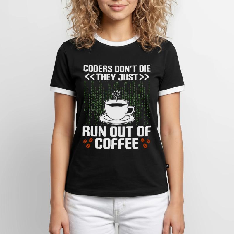 Coffee Coding Programmer Coder Developer Nerd Coff Men's Ringer Shirt
