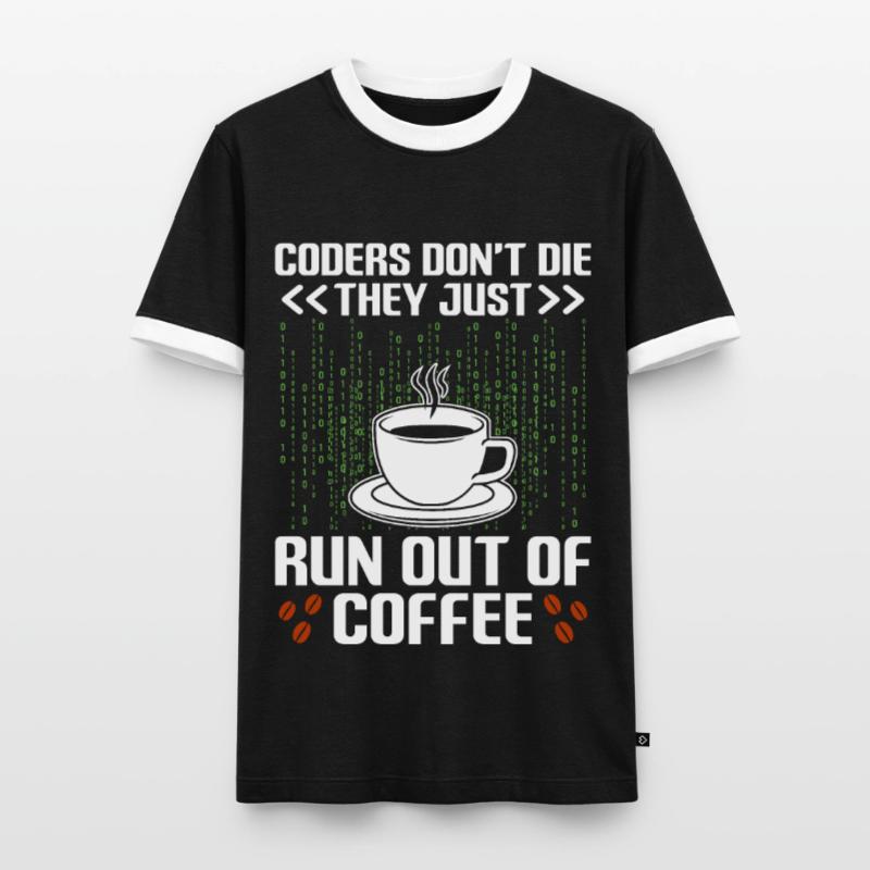 Coffee Coding Programmer Coder Developer Nerd Coff Men's Ringer Shirt