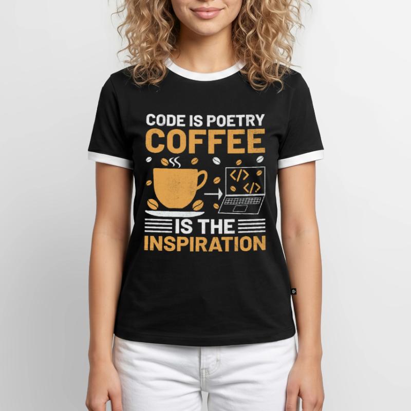 Coffee Coding Programmer Coder Developer Nerd Coff Men's Ringer Shirt