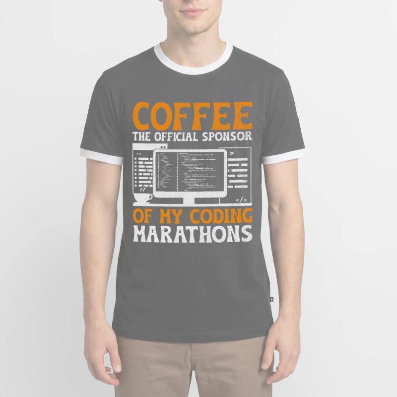 Coffee Coding Programmer Coder Developer Nerd Coff Men's Ringer Shirt