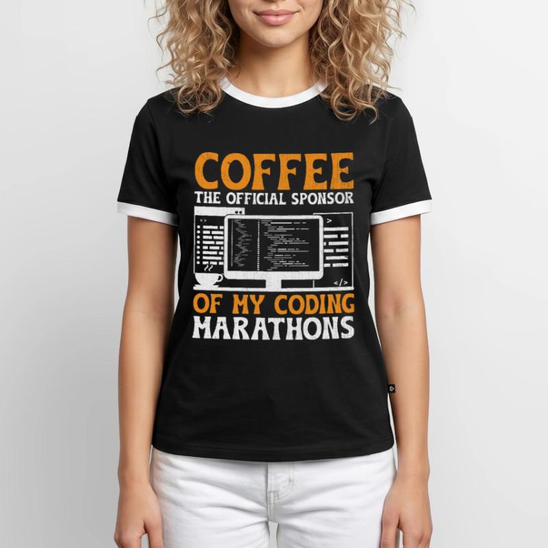 Café Codage Programmeur Codeur Développeur Nerd Coff T-shirt contrasté Homme