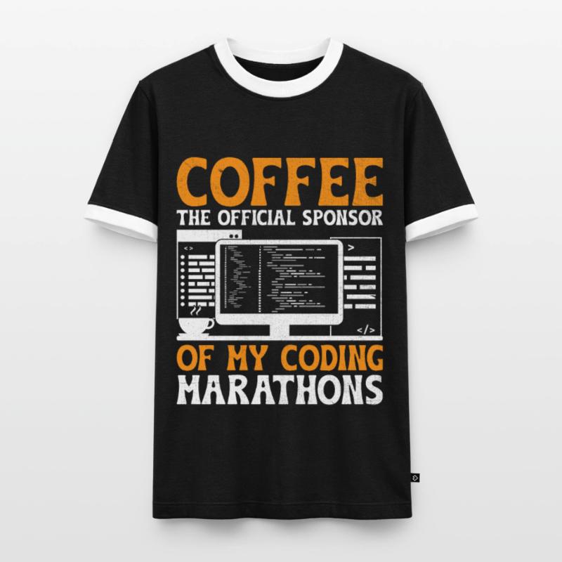 Coffee Coding Programmer Coder Developer Nerd Coff Men's Ringer Shirt