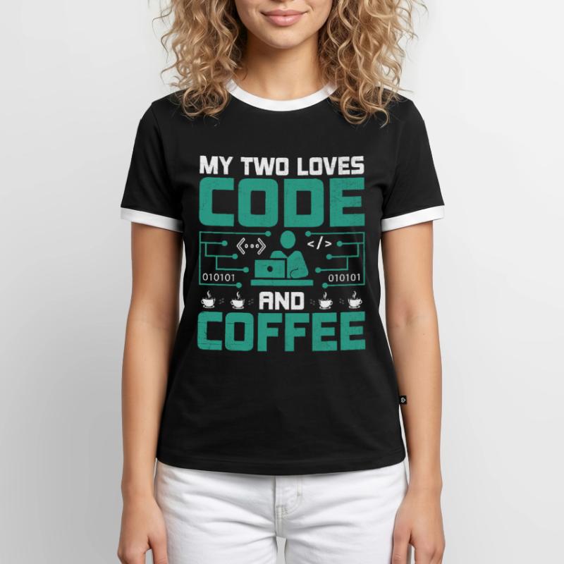 Café Codage Programmeur Codeur Développeur Nerd Coff T-shirt contrasté Homme