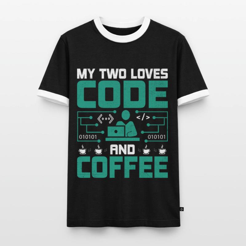 Café Codage Programmeur Codeur Développeur Nerd Coff T-shirt contrasté Homme