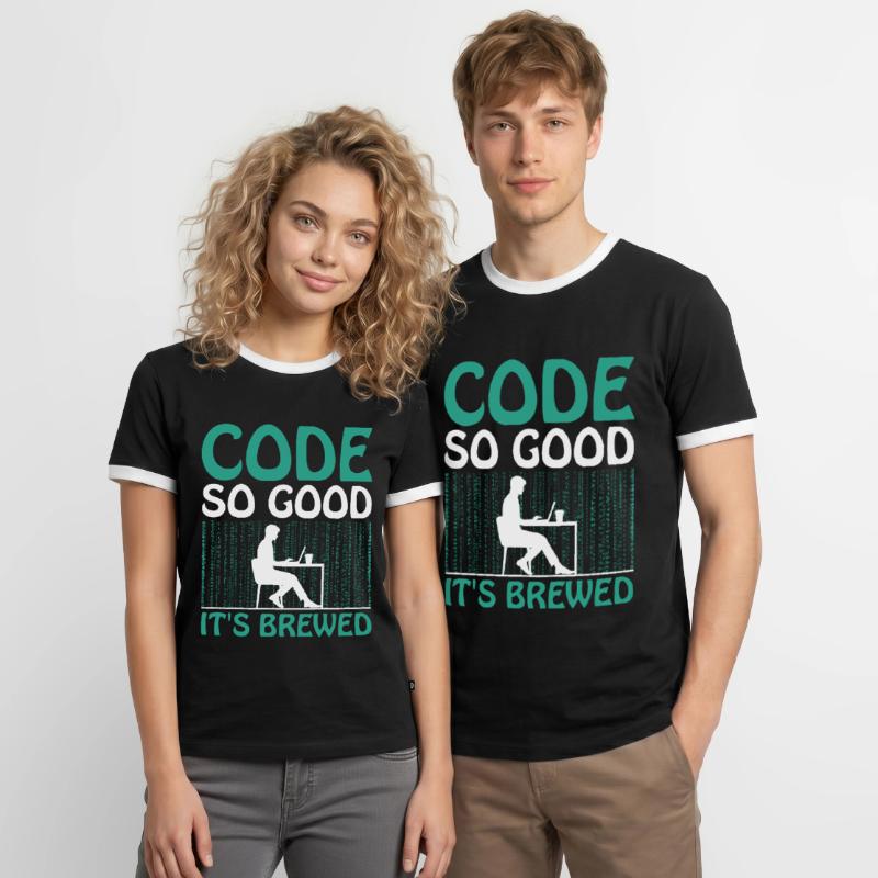 Coffee Coding Programmer Coder Developer Nerd Coff Men's Ringer Shirt