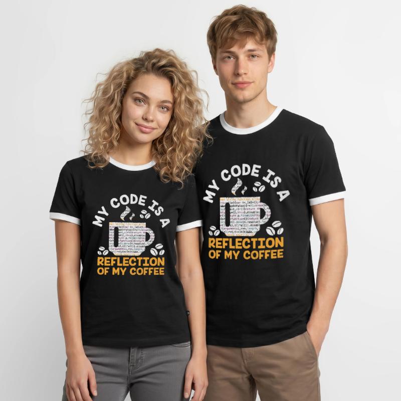 Coffee Coding Programmer Coder Developer Nerd Coff Men's Ringer Shirt