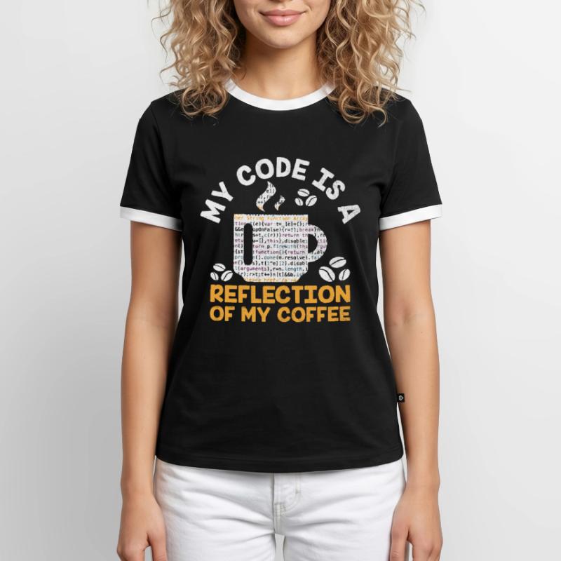Coffee Coding Programmer Coder Developer Nerd Coff Men's Ringer Shirt