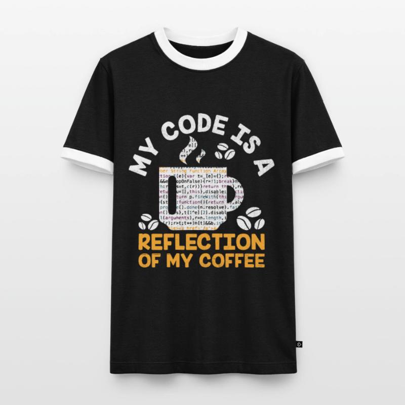 Coffee Coding Programmer Coder Developer Nerd Coff Men's Ringer Shirt