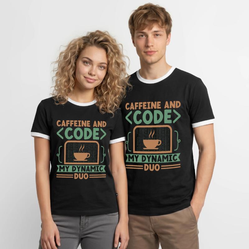 Coffee Coding Programmer Coder Developer Nerd Coff Men's Ringer Shirt