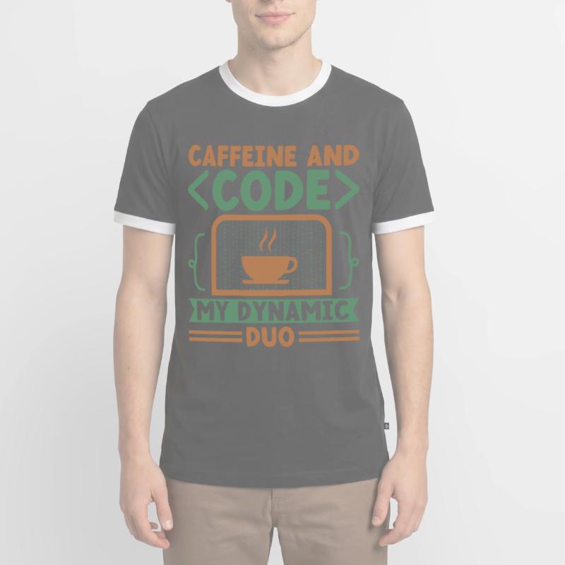 Coffee Coding Programmer Coder Developer Nerd Coff Men's Ringer Shirt