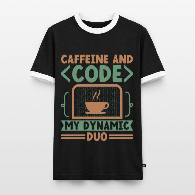 Coffee Coding Programmer Coder Developer Nerd Coff Men's Ringer Shirt