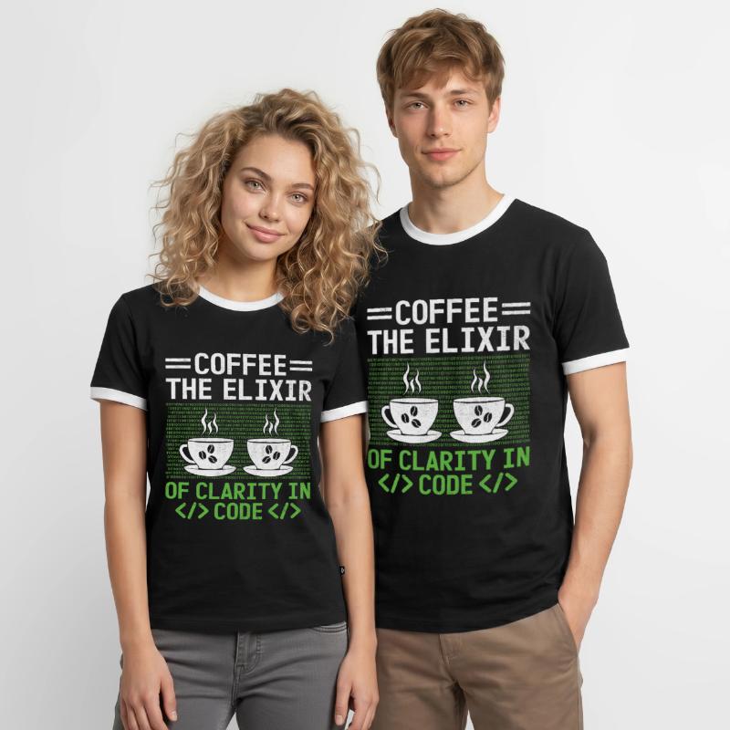 Coffee Coding Programmer Coder Developer Nerd Coff Men's Ringer Shirt