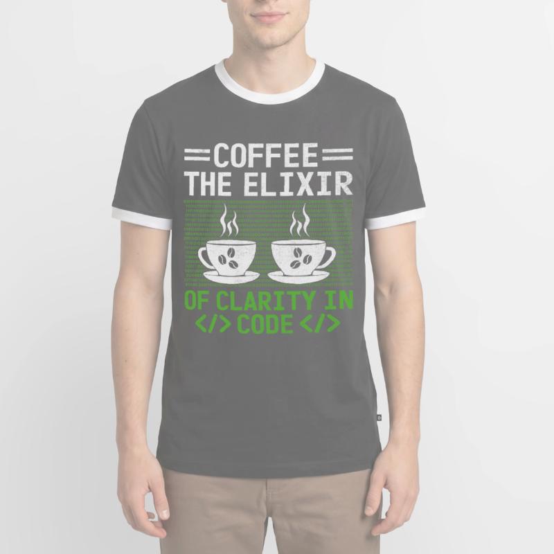Coffee Coding Programmer Coder Developer Nerd Coff Men's Ringer Shirt