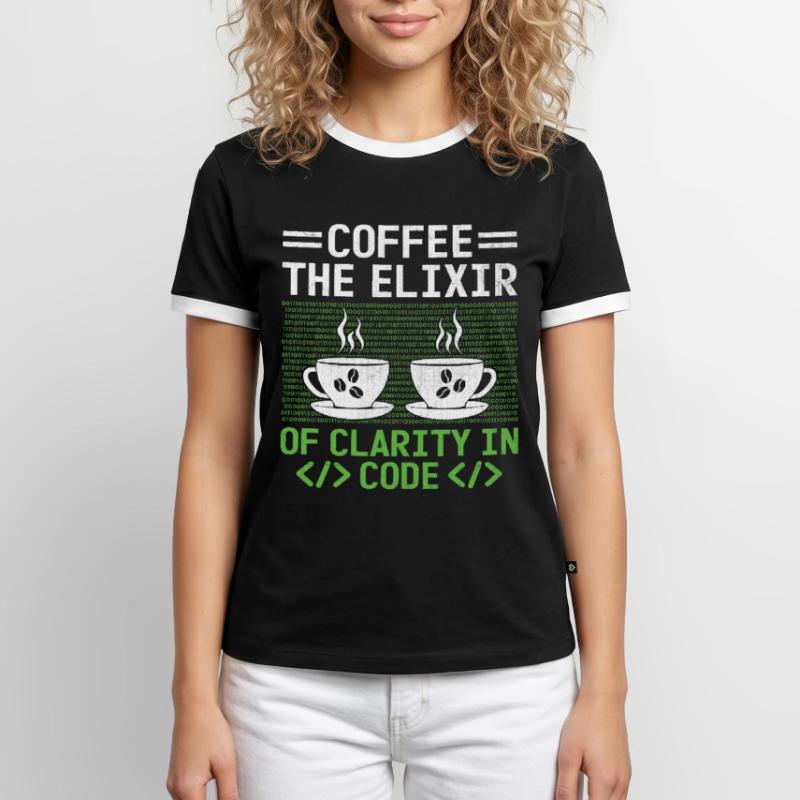 Café Codage Programmeur Codeur Développeur Nerd Coff T-shirt contrasté Homme