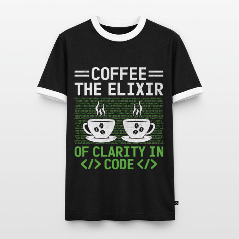 Coffee Coding Programmer Coder Developer Nerd Coff Men's Ringer Shirt
