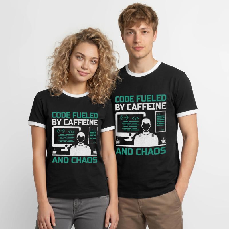 Coffee Coding Programmer Coder Developer Nerd Coff Men's Ringer Shirt