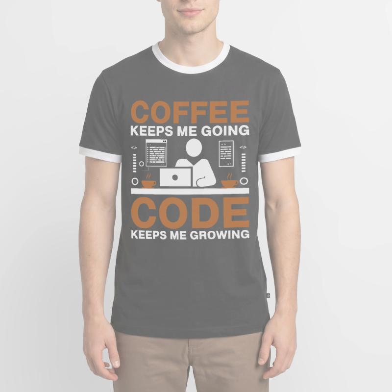 Coffee Coding Programmer Coder Developer Nerd Coff Men's Ringer Shirt