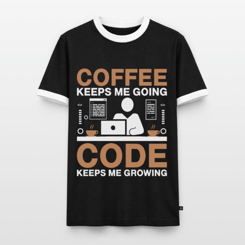 Coffee Coding Programmer Coder Developer Nerd Coff Men's Ringer Shirt