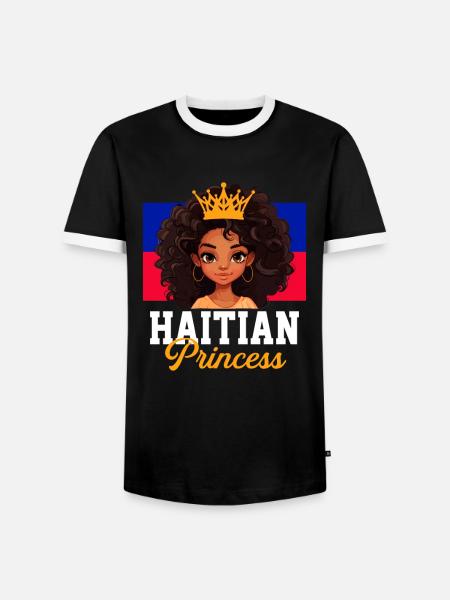 Haitian princess, haiti - Männer Kontrast-T-Shirt - Schwarz/Weiß