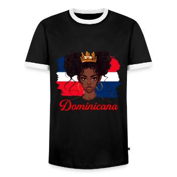 Dominicana Dominican Girl, Republica Dominicana fl - Männer Kontrast-T-Shirt - Schwarz/Weiß - Vorne - AI Model Female 172 light (172cm) & AI Model Male 178 light (178cm)