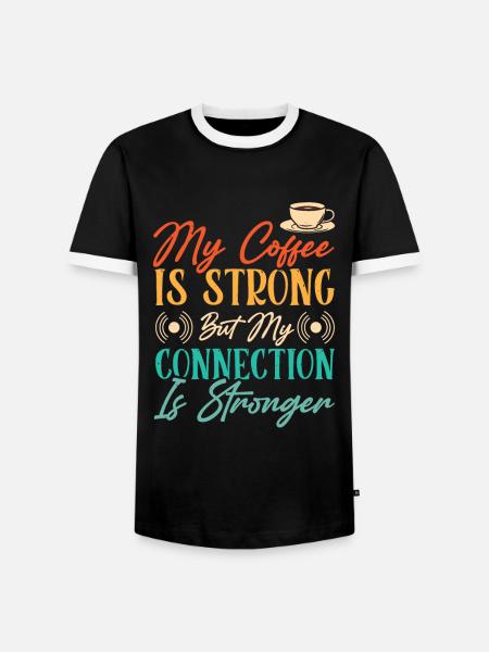 Radio Moderator Kaffee - Männer Kontrast-T-Shirt - Schwarz/Weiß