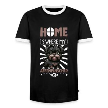 Accueil - Affenpinscher - T-shirt contrasté Homme - noir/blanc - Devant - AI Model Female 172 light (172cm) & AI Model Male 178 light (178cm)