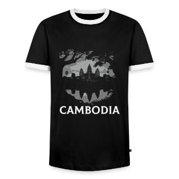 Angkor Wat cambodian, khmer cambodian - Männer Kontrast-T-Shirt - Schwarz/Weiß - Vorne - AI Model Female 172 light (172cm) & AI Model Male 178 light (178cm)