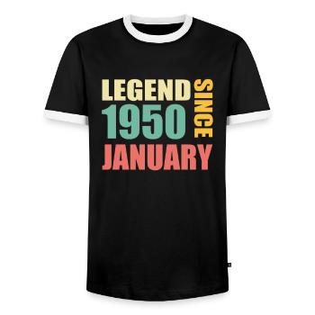 21e anniversaire Décembre Millésime 2002 Millésime - T-shirt contrasté Homme - noir/blanc - Devant - AI Model Female 172 light (172cm) & AI Model Male 178 light (178cm)