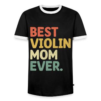 Meilleure maman violoniste de tous les temps Violoniste Instrument Violon - T-shirt contrasté Homme - noir/blanc - Devant - AI Model Female 172 light (172cm) & AI Model Male 178 light (178cm)