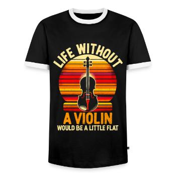 La vie sans violon serait un petit viol plat - T-shirt contrasté Homme - noir/blanc - Devant - AI Model Female 172 light (172cm) & AI Model Male 178 light (178cm)