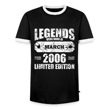 18e anniversaire mars Vintage 2006 idée cadeau - T-shirt contrasté Homme - noir/blanc - Devant - AI Model Female 172 light (172cm) & AI Model Male 178 light (178cm)