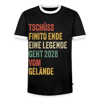 Pension de retraite 2028 dictons cadeau de retraite - T-shirt contrasté Homme - noir/blanc - Devant - AI Model Female 172 light (172cm) & AI Model Male 178 light (178cm)