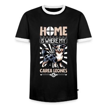 Zuhause - Carea Leonés - Männer Kontrast-T-Shirt - Schwarz/Weiß - Vorne - AI Model Female 172 light (172cm) & AI Model Male 178 light (178cm)